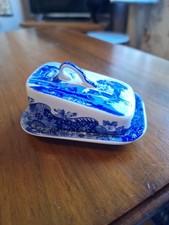 Spode Italian Blue&White Miniature Cheese Dish