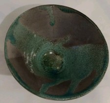 Raku Pottery Bowl Black Base