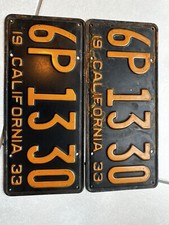 1933 CALIFORNIA LICENSE PLATES
