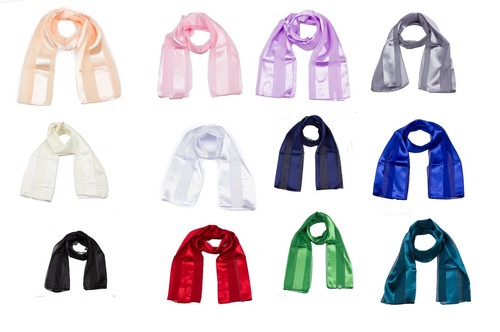 Elegant shiny satin neck scarf - shiny,