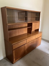 JS Sakol Teak 1970s Cabinet with illuminated Display, shelving and cupboards.  