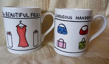 2 Edward Monkton Mugs, Gorgeous Handbags & Beautiful Frock, McLaggan Smith Mugs