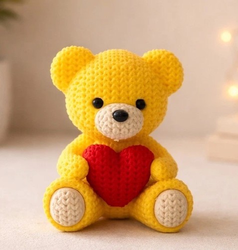 Yellow teddy bear with love - bear,