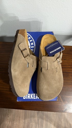 Birkenstock boston taupe suede - birkenstock,