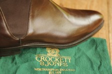 Crockett & Jones Cranford Brown Leather Chelsea Boots Shoes Mens UK 7 US 8 E