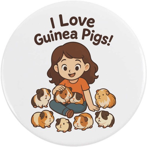 Love guinea pigs button - guinea,