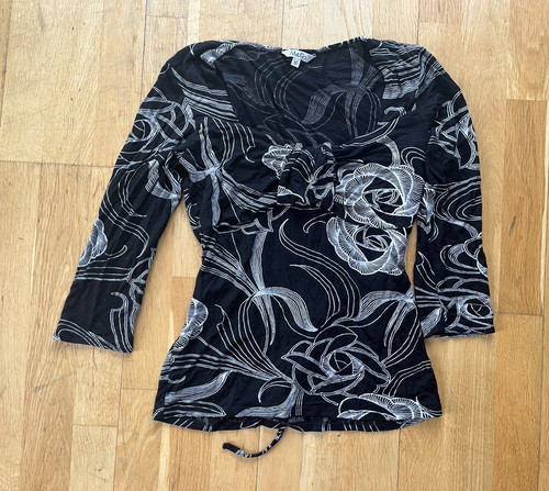 Black white floral - black/white,