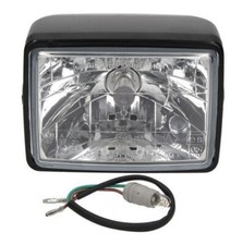 Highway Hawk Rectangular Headlight E-Mark Black ABS Housing Streetfighter Custom