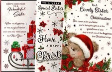 Sister Christmas Card Choice Of Cute And Traditional Designs All Ages 7"x5"