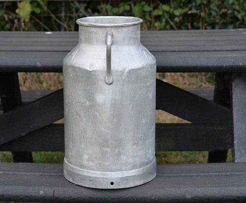 Vintage french aluminium milk - french,