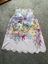 Ted Baker Lacina Floral Print Scalloped Edge Dress/ Cover Up Beach Dress Size L