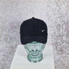 Nike Heritage 86 Black Cap Silver Metal Swoosh Logo Hat One Size Adjustable