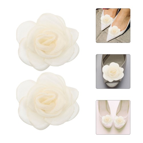 Fabric rose shoe - fabric, clips