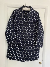 BODEN POLKA DOT SPOTTED RAINCOAT NAVY BLUE & WHITE- SIZE 20-NO HOOD-VERY NICE