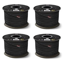 Speaker Cable 2 Core 4 x 50m (200m) 2.5mm Insulated Black Roll 100v Line 30a