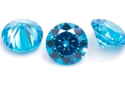 Aqua blue round brilliant - aqua, cut