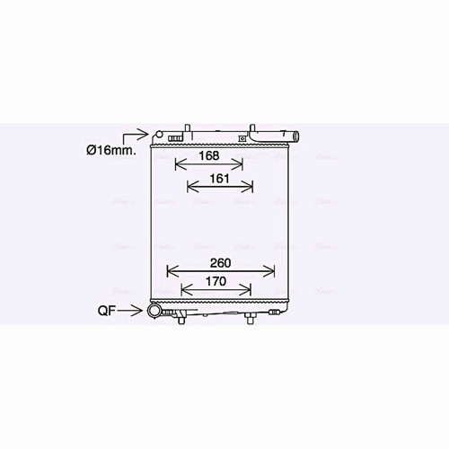 Radiator for citroen - c1, mk2