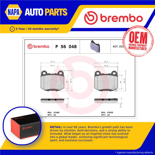 Brake pads set fits - fits, nissan