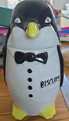Rare penguin biscuit jar see - penguin,