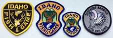Obsolete American US USA Idaho & Shoshone Bannock Fish & Game Police patches x 4