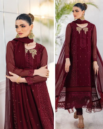 Pakistani designer maroon - pakistani,