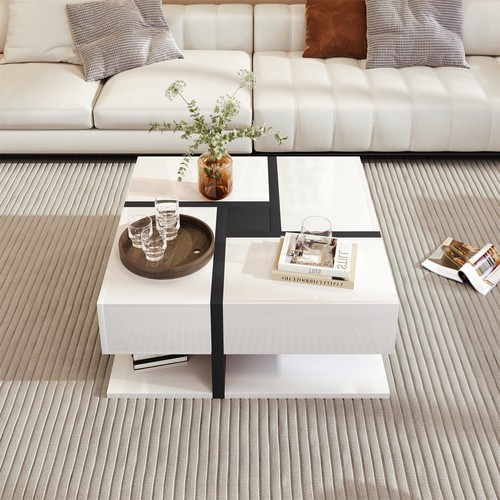 Coffee table with - coffee, drawers