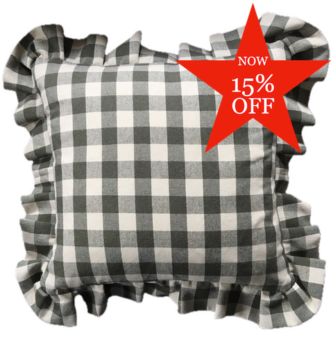 Gingham ticking stripe ruffle - ticking,