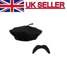 BLACK BERET FRENCH MEN FLAT