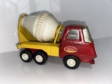 Vintage Tonka Cement Mixer Truck Die Cast Car Toy Red and Yellow 12cm 1970s