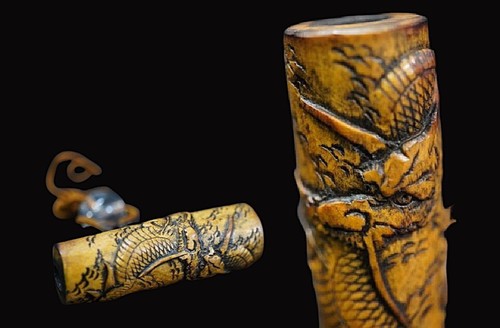 Era netsuke bamboo - bamboo, carving