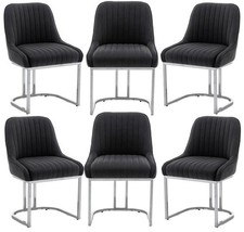 6 Black Velvet Dining Chairs