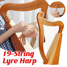 19 String Lyre Piano Good Sounds Solid Wooden Harp Stringed with Tuning Wrench