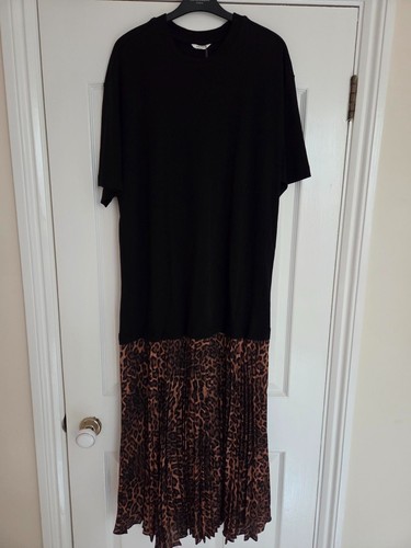 Ladies black and leopard maxi - black,