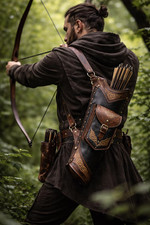 Handmade leather side quiver