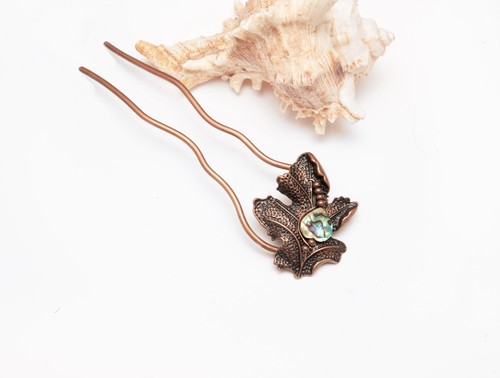 Antique copper leaf hair - copper,