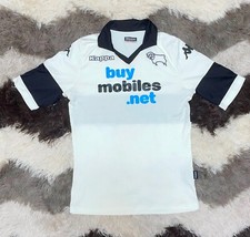 DERBY COUNTY ENGLAND 2013/2014 KAPPA HOME FOOTBALL SHIRT JERSEY SIZE M WHITE