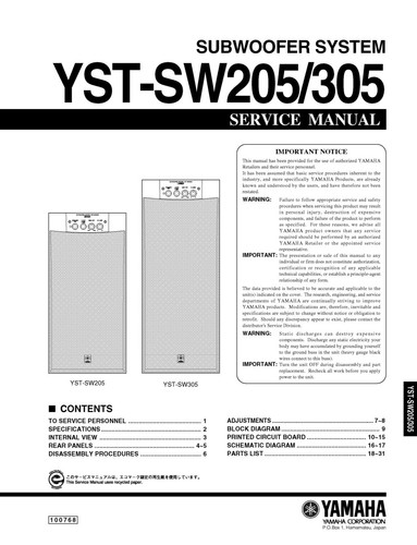 Service manual for yamaha - service,