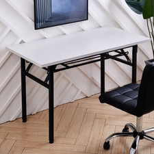 80/100cm Folding Desk Home Stainless Steel Study Computer Table White table New
