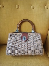 Vintage 1950 woven basket - woven,