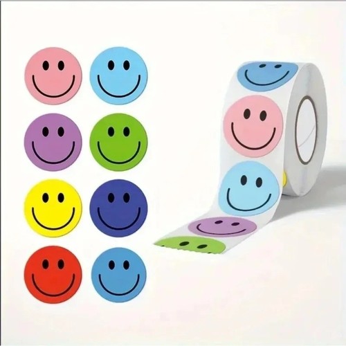 500pcs roll smiley - smiley, face