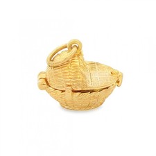 9ct yellow gold hinged wicker - yellow,