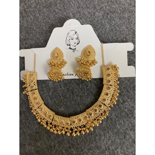 Gold tone indian choker - gold,