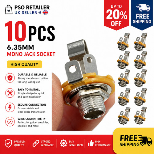10pcs guitar jack socket - 1/4",