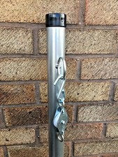 3mtr Galvanised Washing Line Post Clothes Pole Line Drier Pulley & Cleat U.K