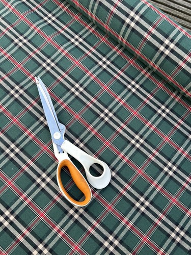 Green tartan woven - green,