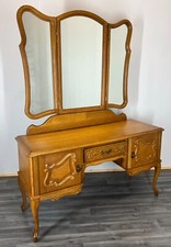 Vintage Dressing Table with mirror French Oak Louis Vanity Table Makeup LOT 3197