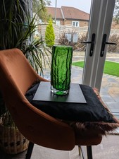 WHITEFRIARS GLASS 9" LARGE BARK VASE - 9691 MEADOW GREEN