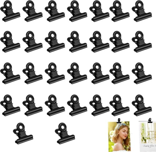 Black bulldog clips pcs - black, 30