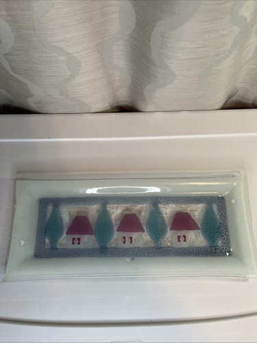 Art glass fused platter - glass,