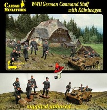 CAESAR 1/72  World War II German Command Staff  & Kubelwa Unboxed 